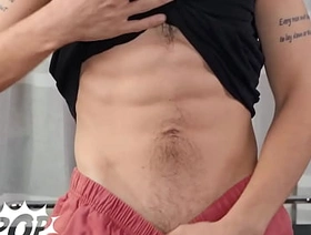 Horny Willy Lies Back On The Couch And Strokes His Cock Until He Cums On His Belly - TWINKPOP