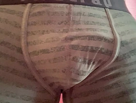 Pulling my big hard cock out from my tight boxer shorts