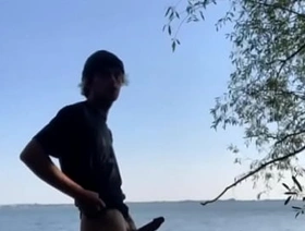 Masturbating at the lake