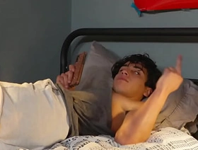 College gay boys threesome fucking in dorm