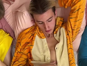 cute twinks with big cocks fuck each other and cum in anal