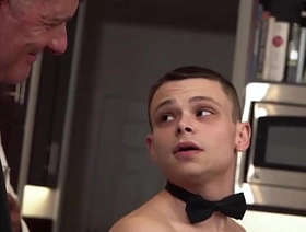 Twink Marcus Rivers fingered and rammed in a hot group sex session with old manÂ  Killian Knox
