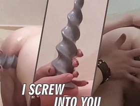 Girl screws a huge bolt into her neighbor's ass. (Demo)
