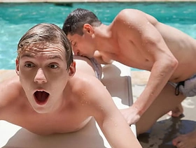 Horny Handsome Stepbrothers Have a Pool Party for Themselves - Myhotbro