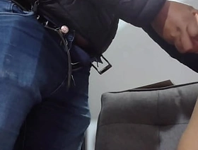 Sissy getting fucked after toying her ass with a huge dildo