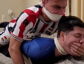 Two football player boyfriends are captured and tied and gagged together undefined PREVIEW