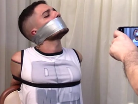 Tavinho in bondage is gagged many times for audition gag test undefined preview