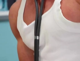Doctor drills asshole with tongue before pounding him hard